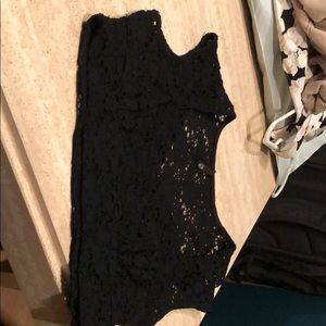 Black laced crop top